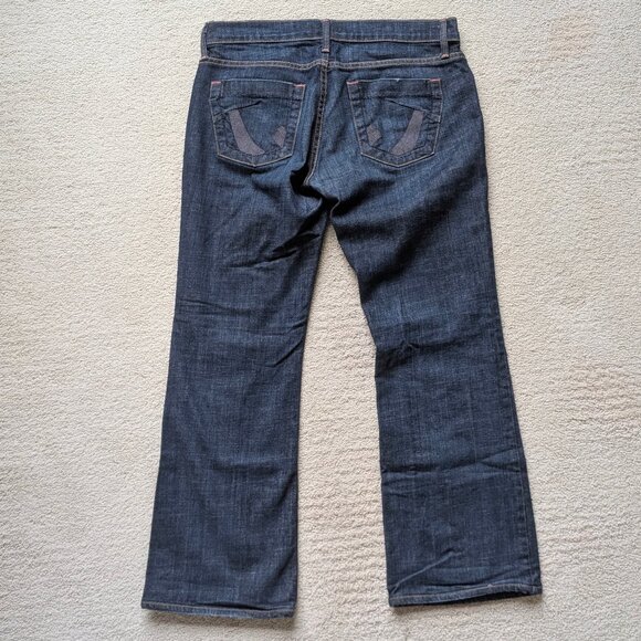 EUC James Jeans Petite Dry Aged Denim Women's 29 x 27.5 Bootcut Blue J pockets - Picture 3 of 14